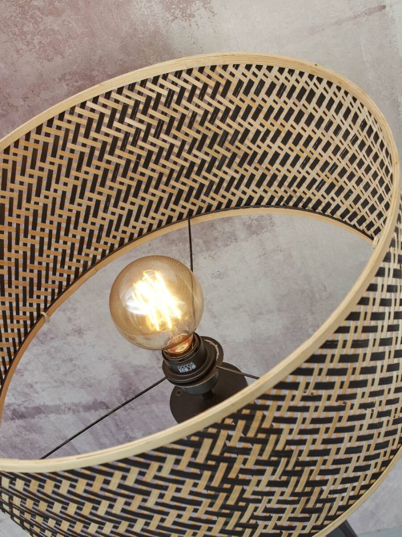Zwart-naturel bohemien bamboe vloerlamp GOOD&MOJO Java - Afbeelding 4