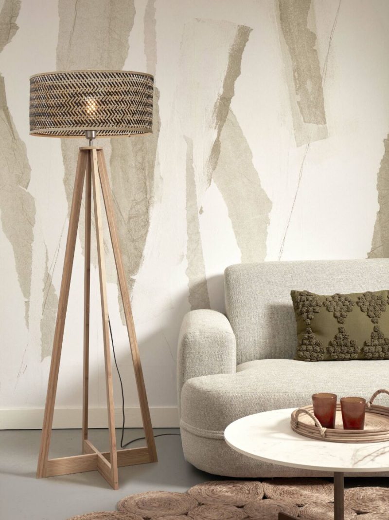 Zwart-naturel bohemien bamboe vloerlamp GOOD&MOJO Java - Afbeelding 5