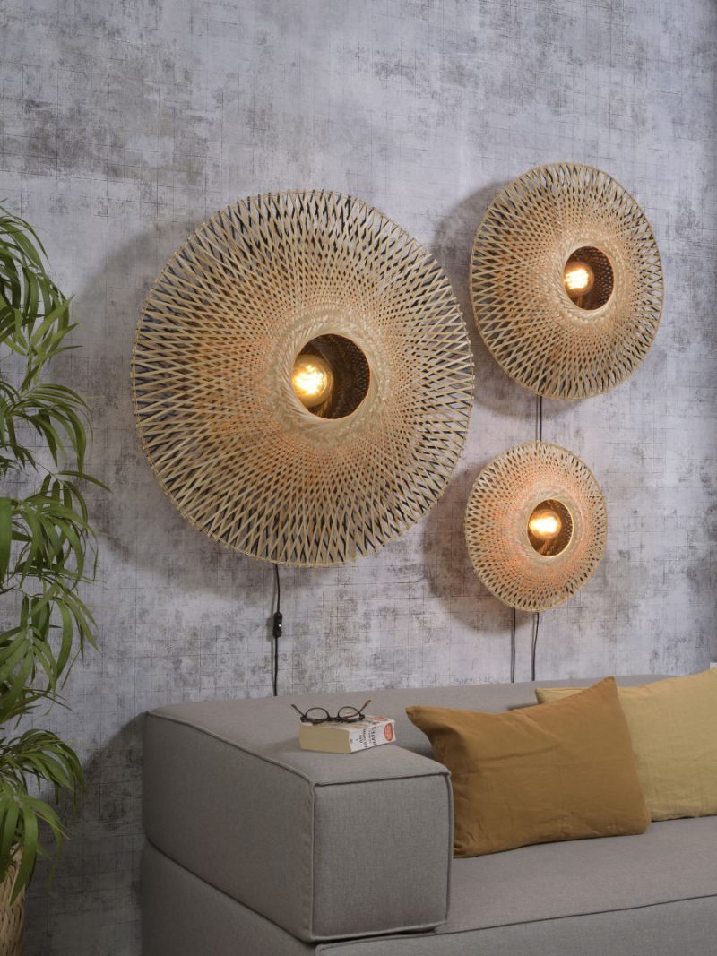 Zwart naturel bohemien wandlamp rond GOOD&MOJO Kalimantan - Afbeelding 8