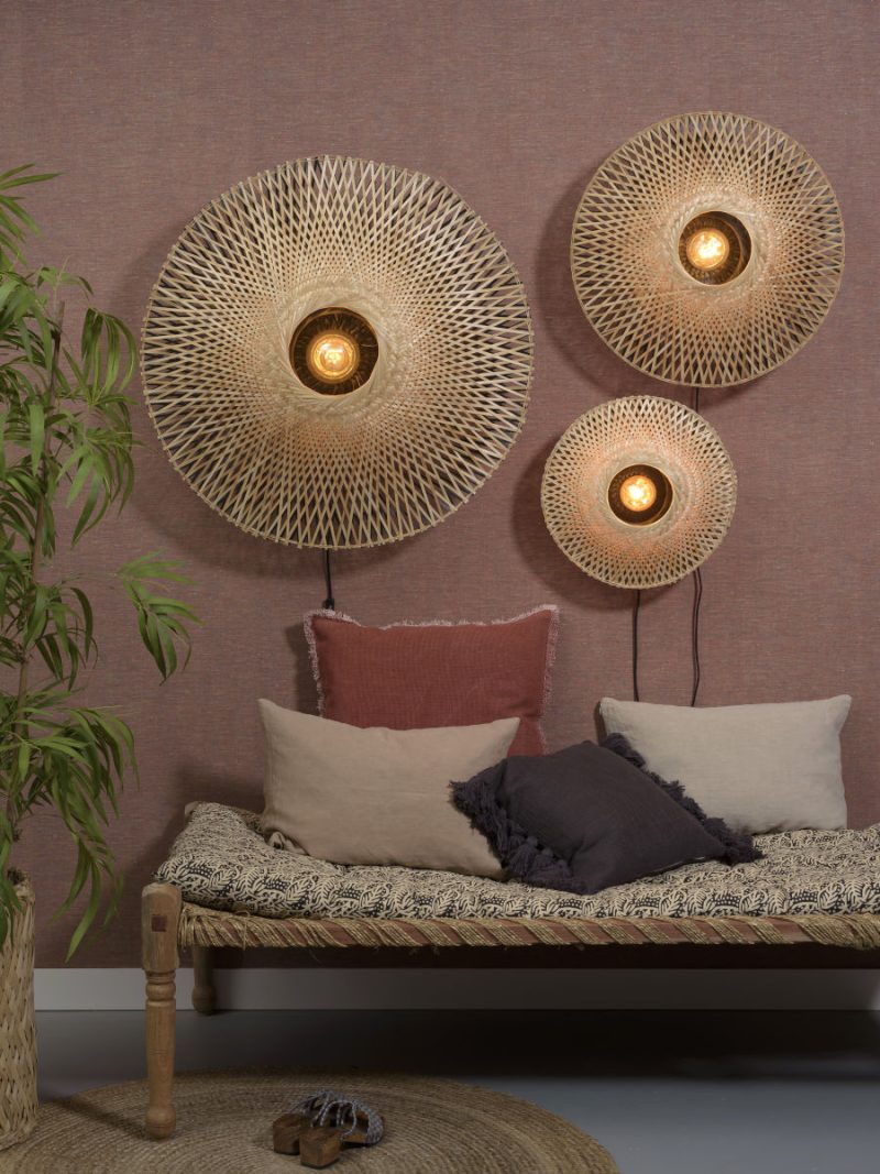 Zwart naturel bohemien wandlamp rond GOOD&MOJO Kalimantan - Afbeelding 9
