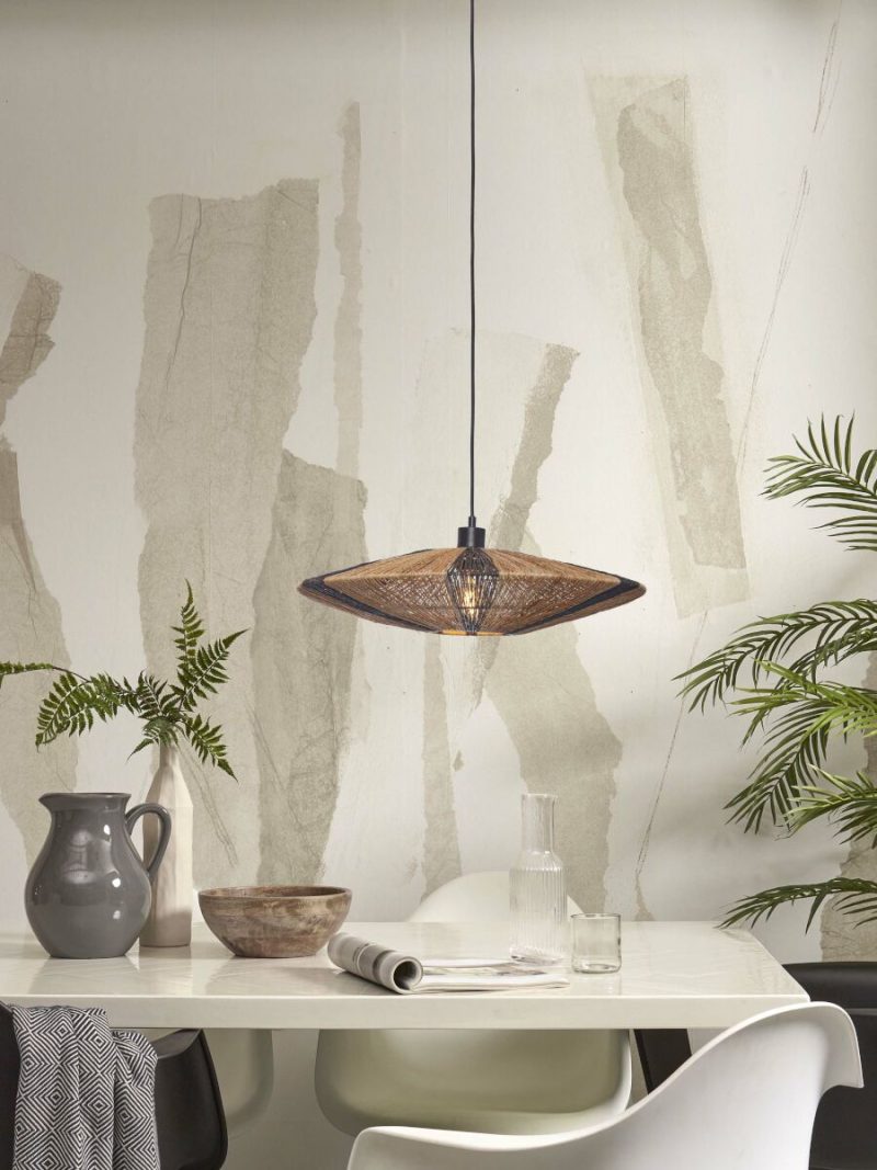 Zwart naturel rieten metalen boheemse hanglamp GOOD&MOJO Iguazu - Afbeelding 2