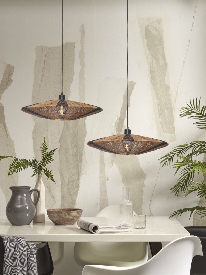 Zwart naturel rieten metalen boheemse hanglamp GOOD&MOJO Iguazu - Afbeelding 5