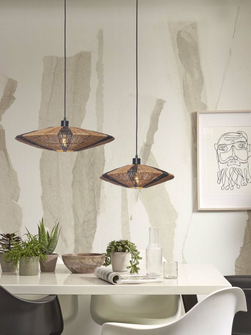 Zwart naturel rieten metalen boheemse hanglamp GOOD&MOJO Iguazu - Afbeelding 9