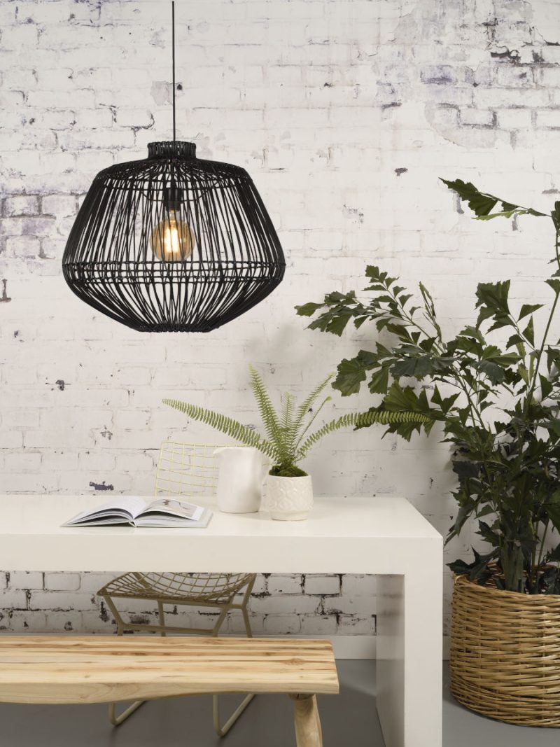 Zwart rotan organische hanglamp GOOD&MOJO Madagascar - Afbeelding 2