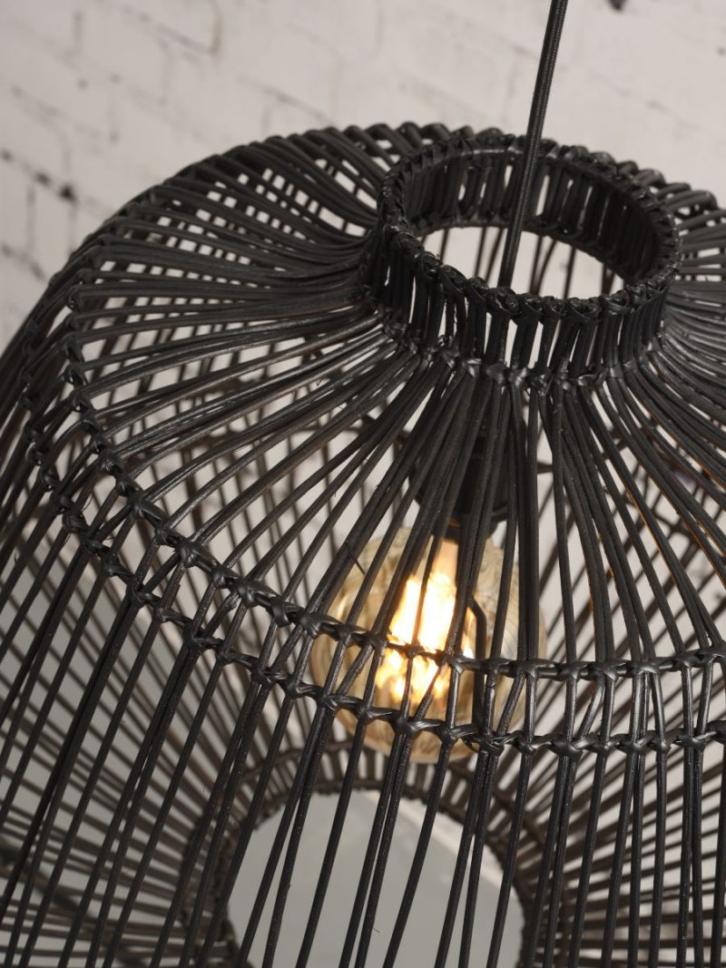 Zwart rotan organische hanglamp GOOD&MOJO Madagascar - Afbeelding 3