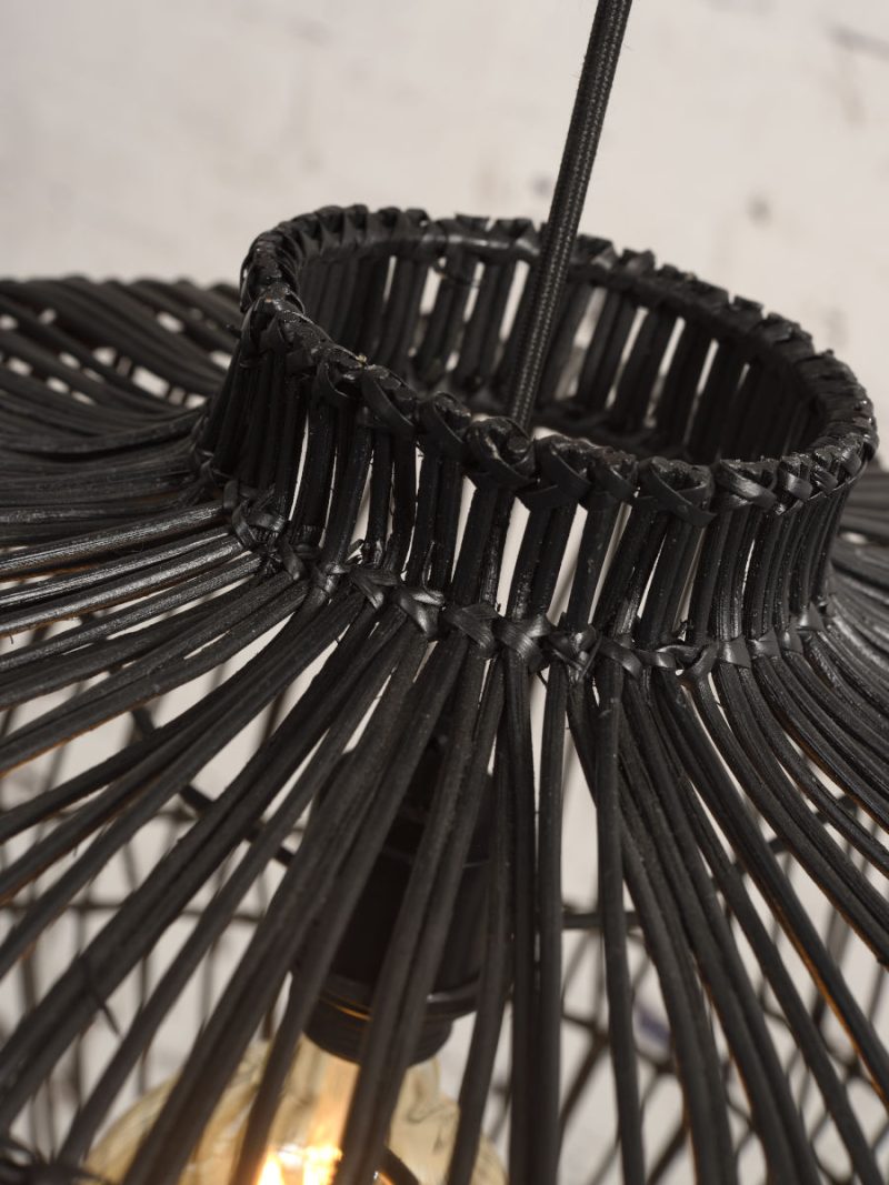 Zwart rotan organische hanglamp GOOD&MOJO Madagascar - Afbeelding 4