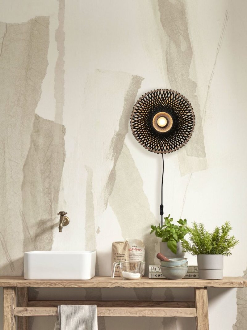 Zwarte bamboe bohemian wandlamp XS GOOD&MOJO Kalimantan - Afbeelding 12