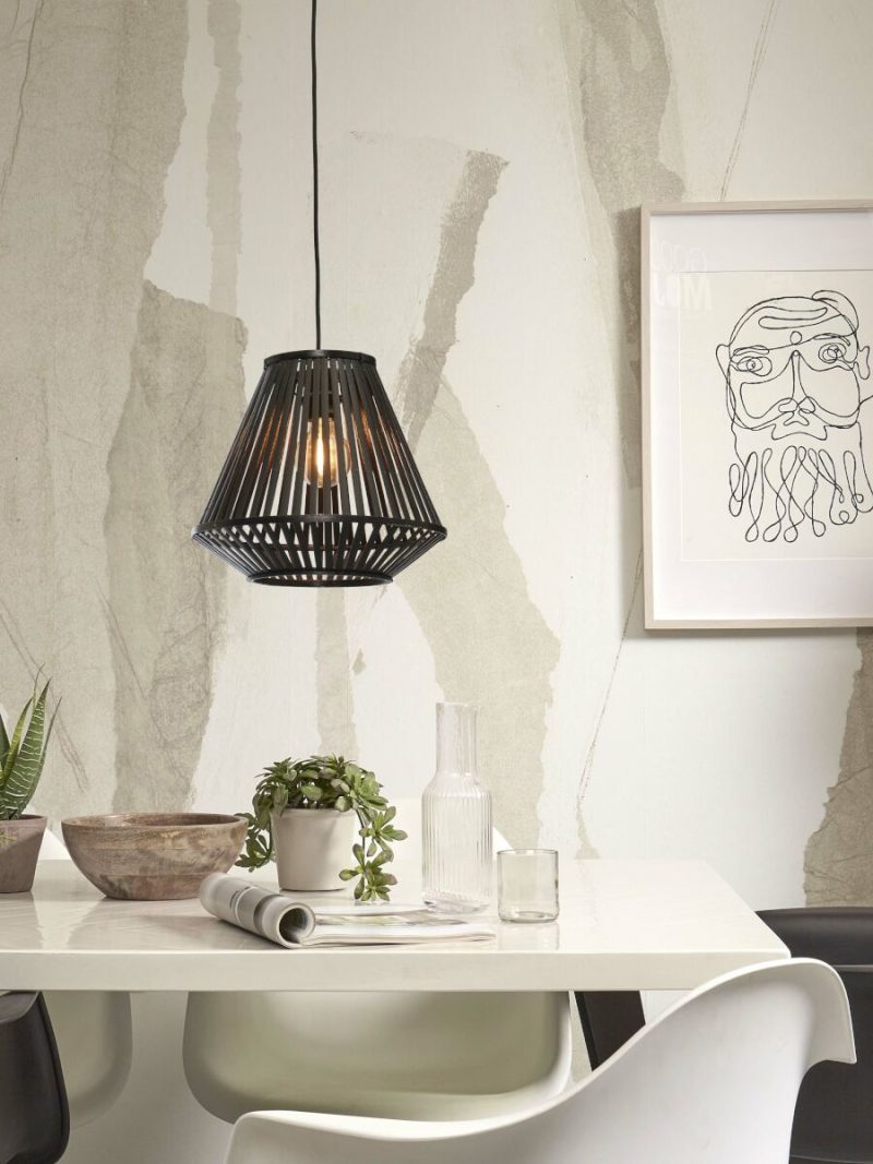 Zwarte bamboe lantaarn hanglamp GOOD&MOJO Merapi - Afbeelding 2