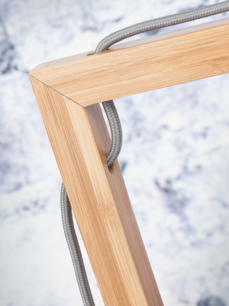 Zwarte bamboe linnen Scandinavische tafellamp GOOD&MOJO Himalaya - Afbeelding 3