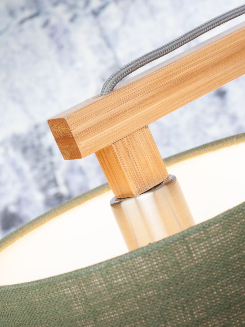 Zwarte bamboe linnen Scandinavische tafellamp GOOD&MOJO Himalaya - Afbeelding 5