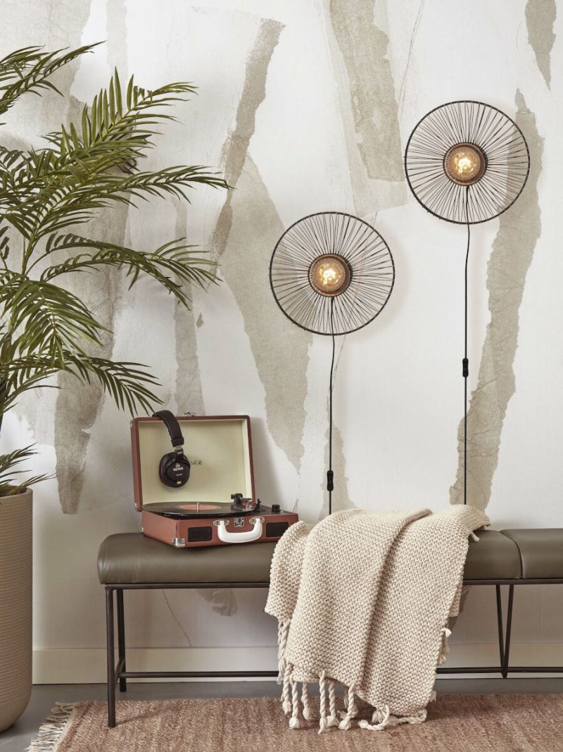 Zwarte bamboe oosterse wandlamp GOOD&MOJO Hokkaido - Afbeelding 10