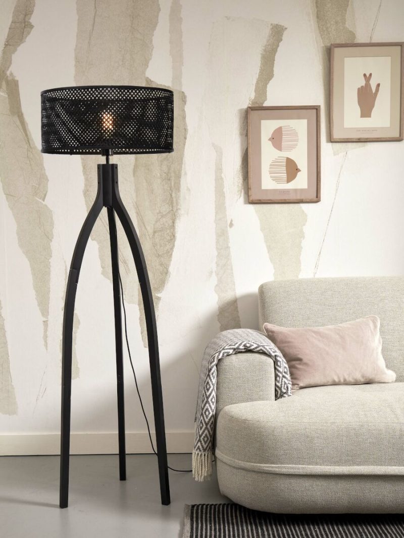 Zwarte bamboe vloerlamp bohemian GOOD&MOJO Java - Afbeelding 2