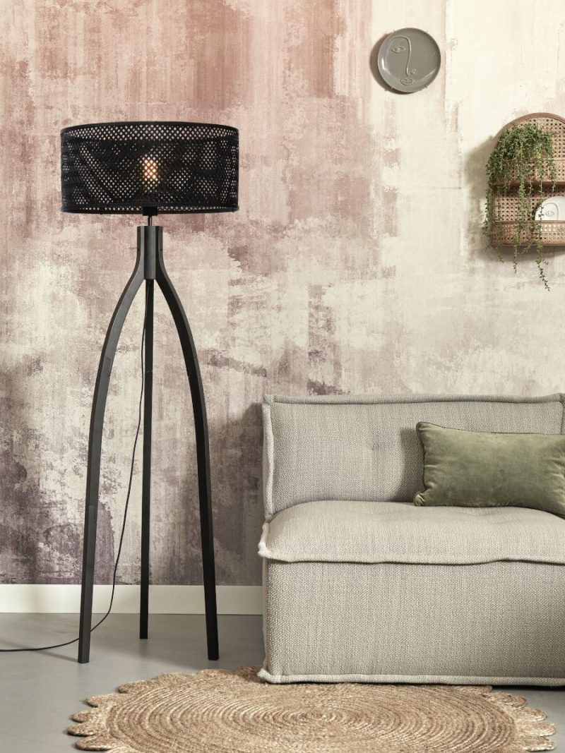Zwarte bamboe vloerlamp bohemian GOOD&MOJO Java - Afbeelding 5