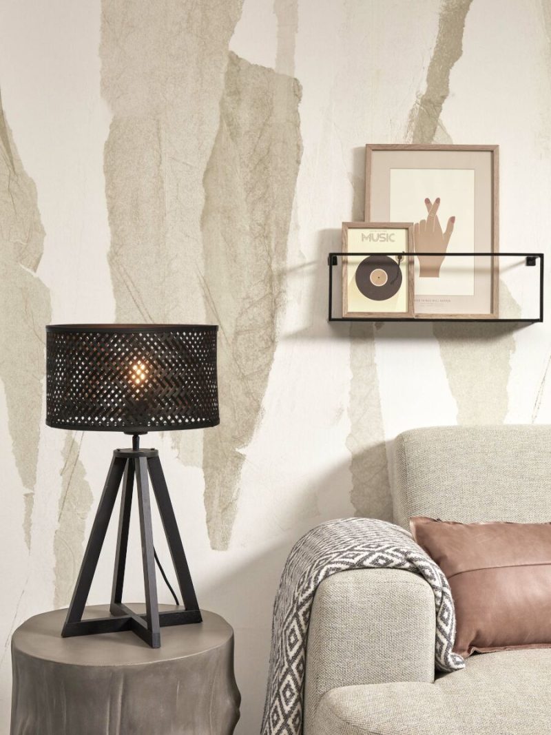Zwarte boheemse bamboe tafellamp GOOD&MOJO Java - Afbeelding 5