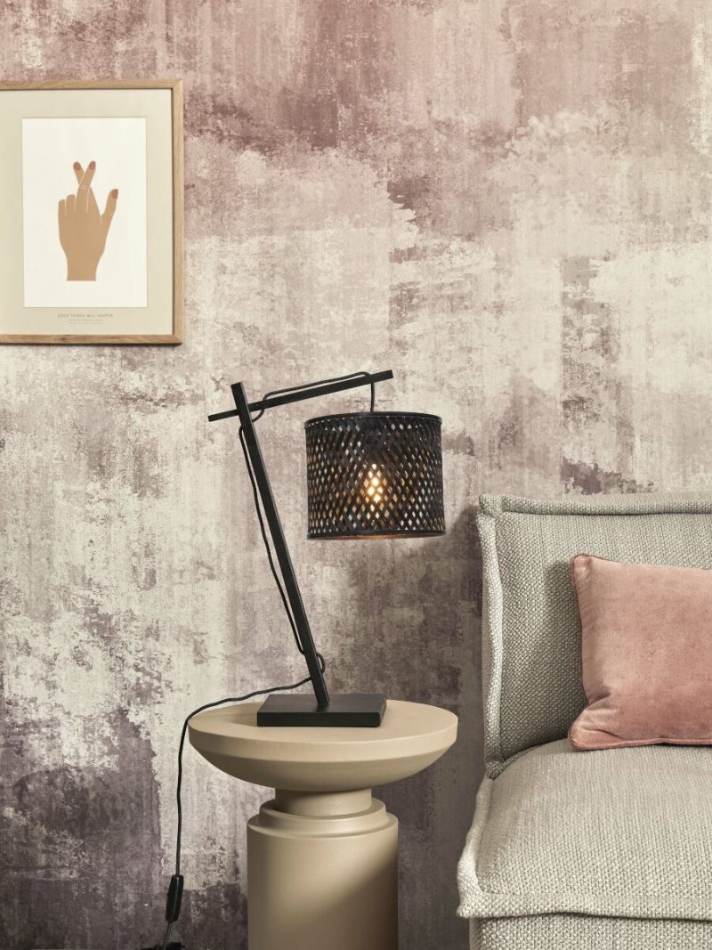 Zwarte bohemian bamboe tafellamp GOOD&MOJO Java - Afbeelding 2