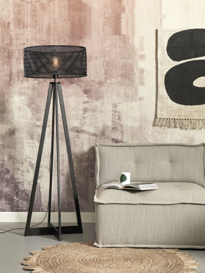 Zwarte bohemian vloerlamp bamboe GOOD&MOJO Java - Afbeelding 2