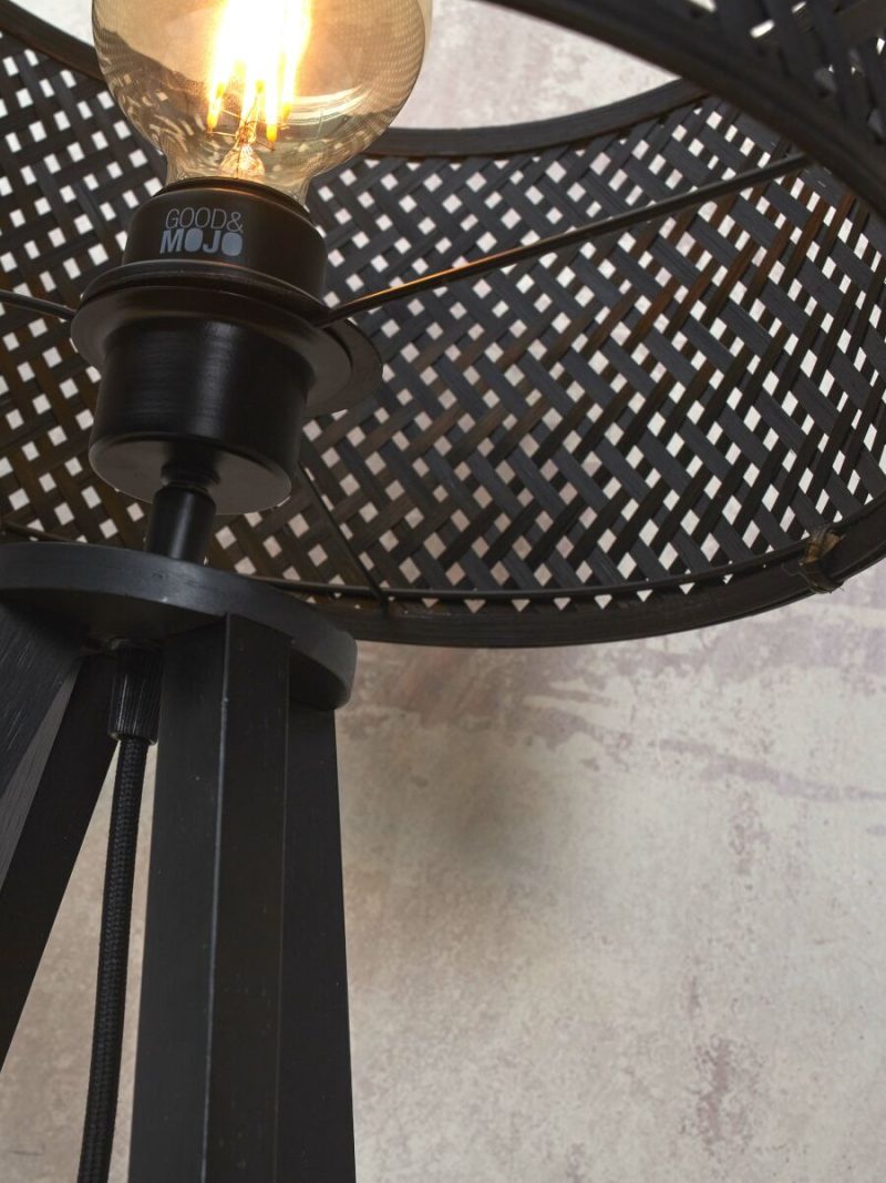 Zwarte bohemian vloerlamp bamboe GOOD&MOJO Java - Afbeelding 3