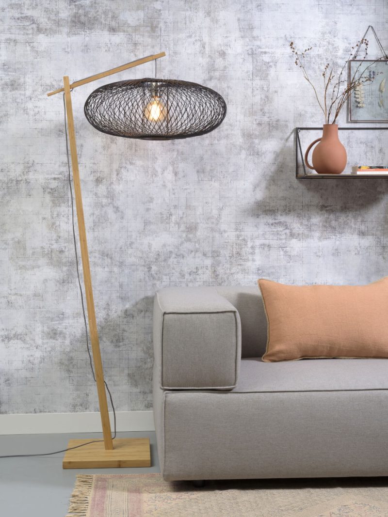 Zwarte bohemian vloerlamp naturel-bamboe GOOD&MOJO Cango - Afbeelding 2