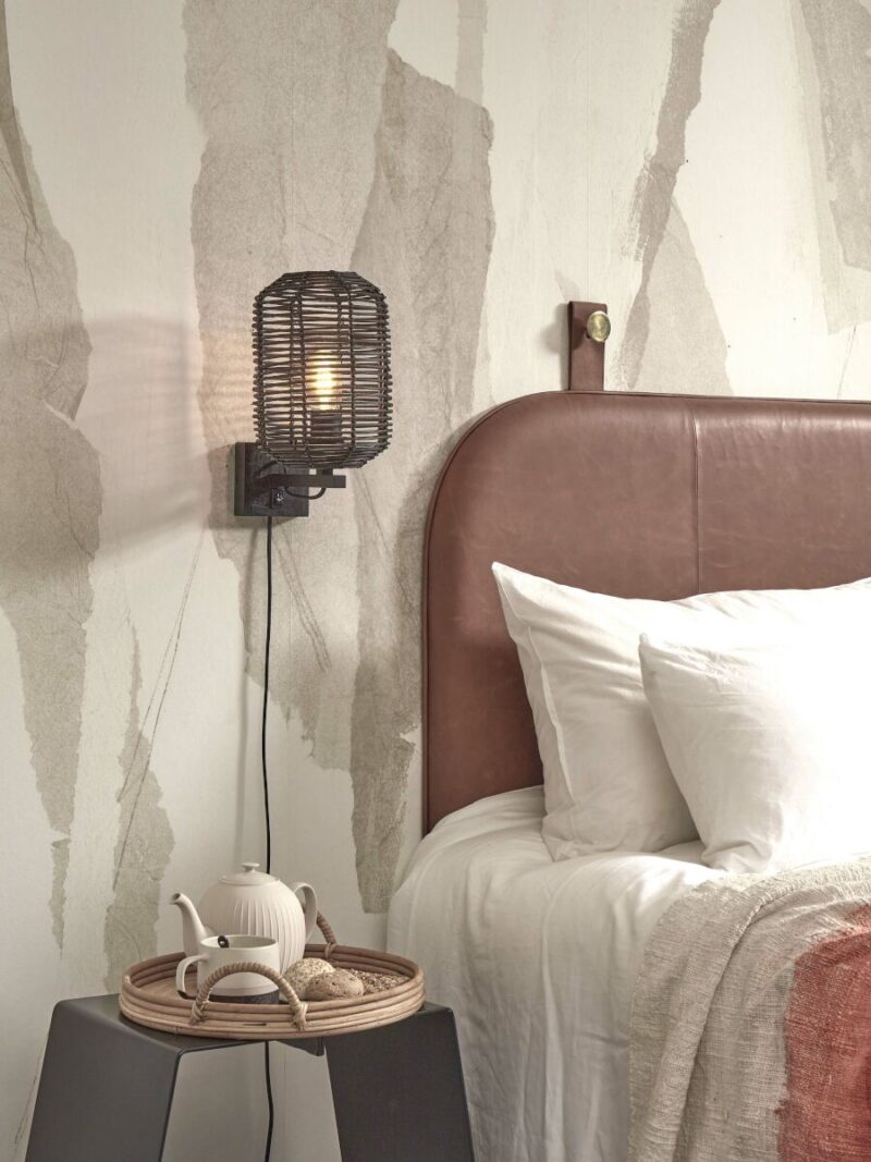 Zwarte bohemian wandlamp metaal rotan GOOD&MOJO Tanami - Afbeelding 5