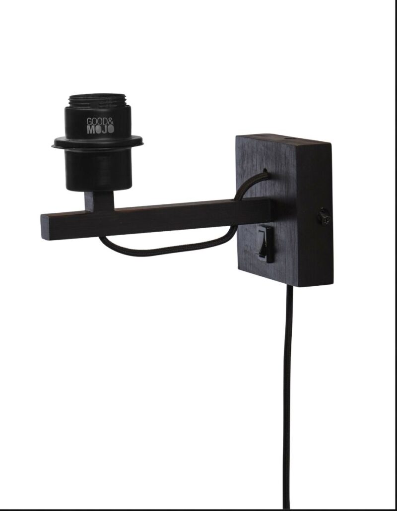 Zwarte bohemian wandlamp metaal rotan GOOD&MOJO Tanami - Afbeelding 8