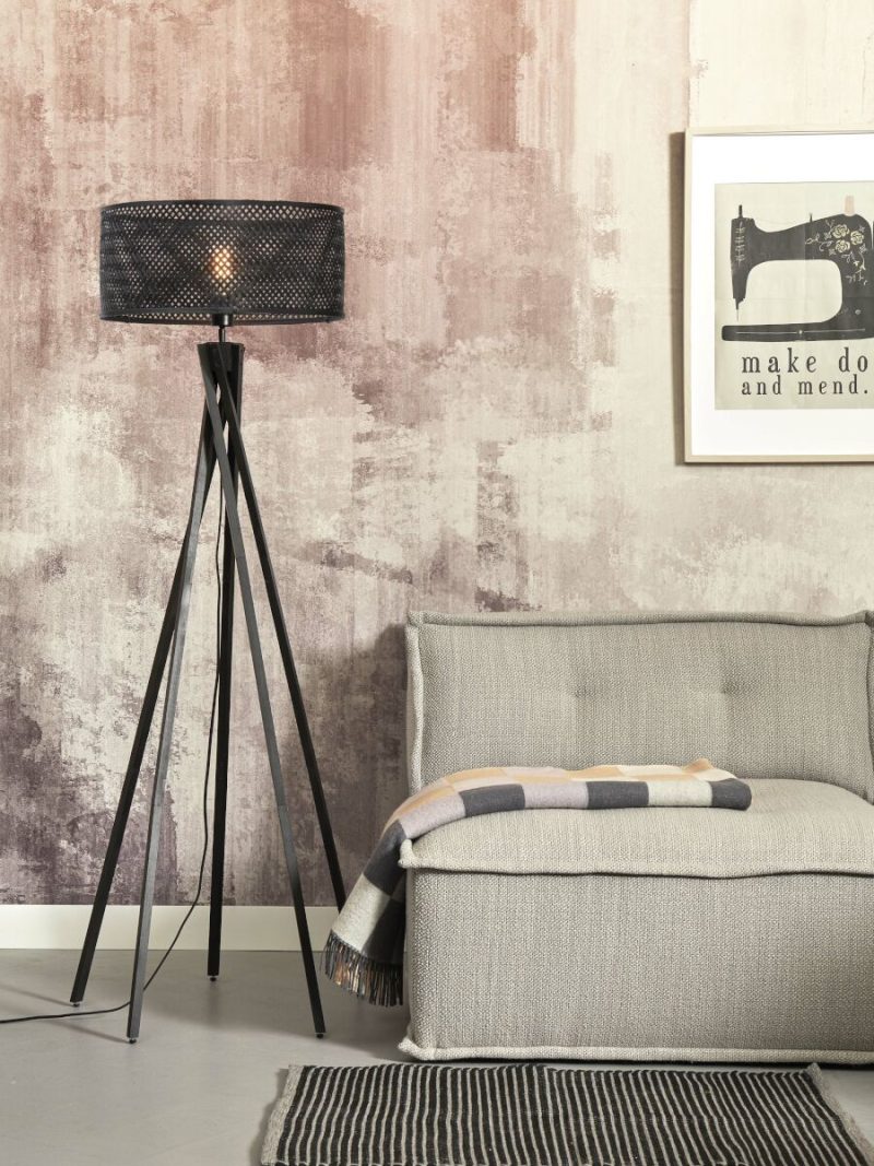 Zwarte bohemien vloerlamp bamboe GOOD&MOJO Java - Afbeelding 5