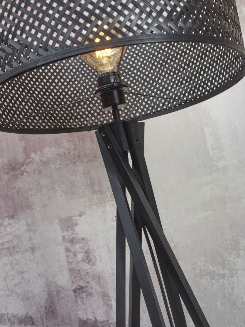 Zwarte bohemien vloerlamp bamboe GOOD&MOJO Java - Afbeelding 7