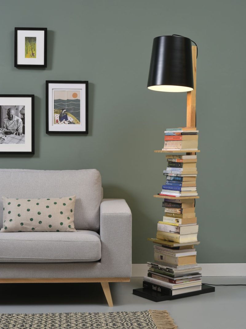 Zwarte houten retro vloerlamp It's About RoMi Cambridge - Afbeelding 2