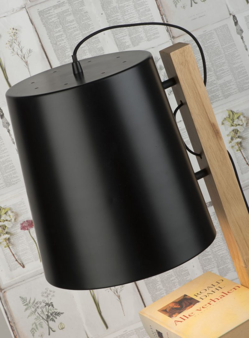 Zwarte houten retro vloerlamp It's About RoMi Cambridge - Afbeelding 3