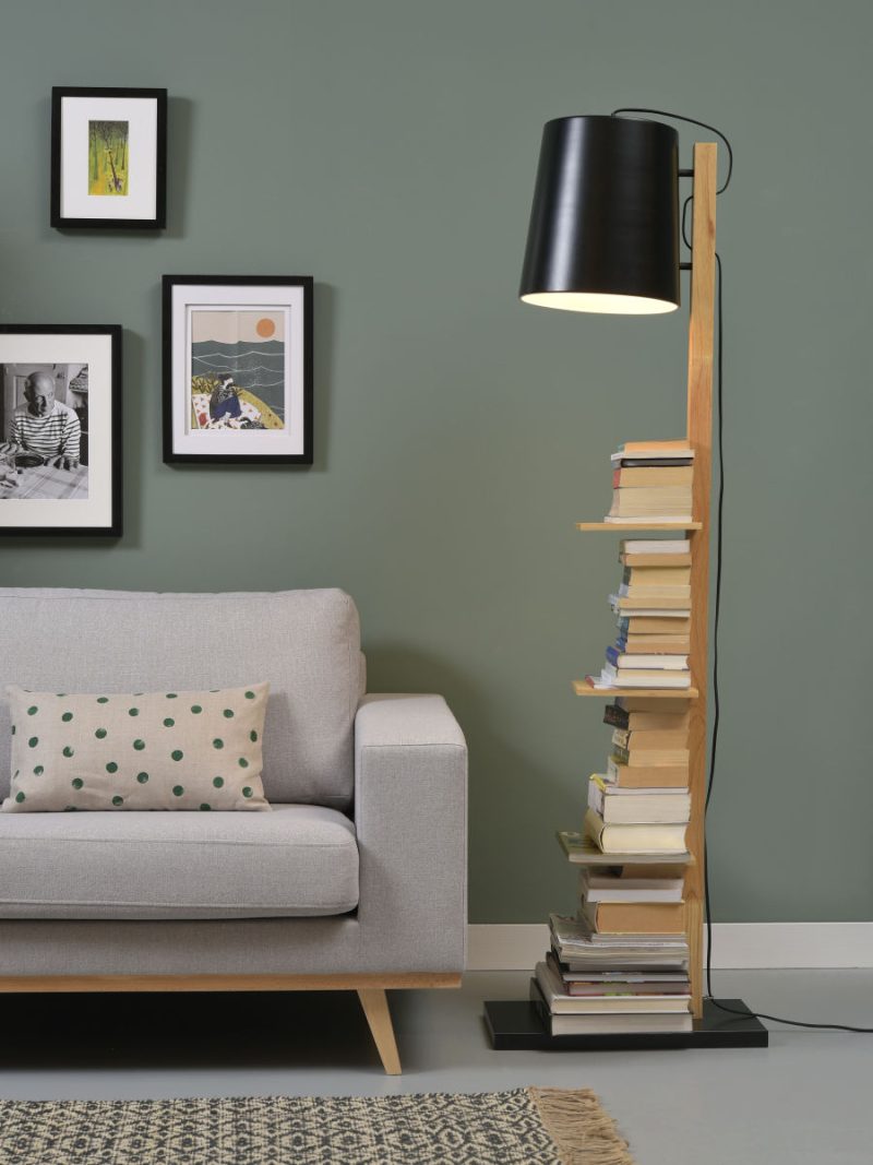 Zwarte houten retro vloerlamp It's About RoMi Cambridge - Afbeelding 5