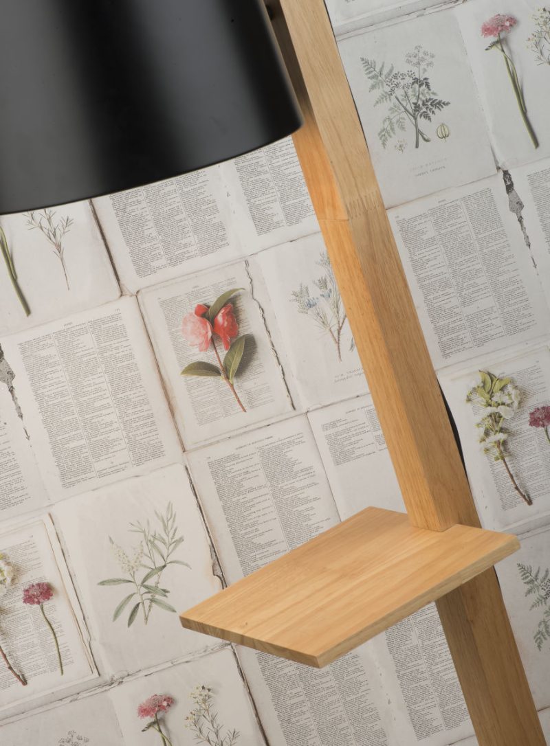 Zwarte houten retro vloerlamp It's About RoMi Cambridge - Afbeelding 6