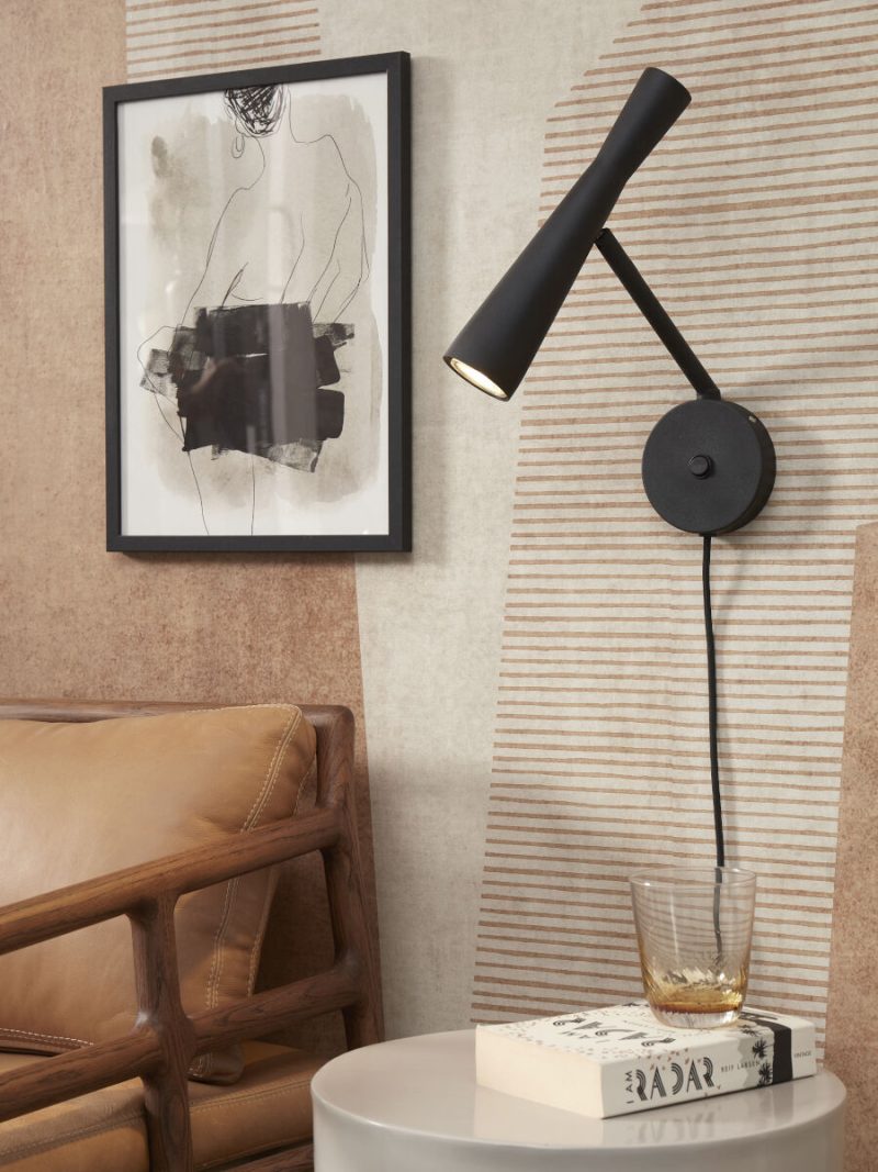 Zwarte metalen retro wandlamp It's About RoMi Bordeaux - Afbeelding 2