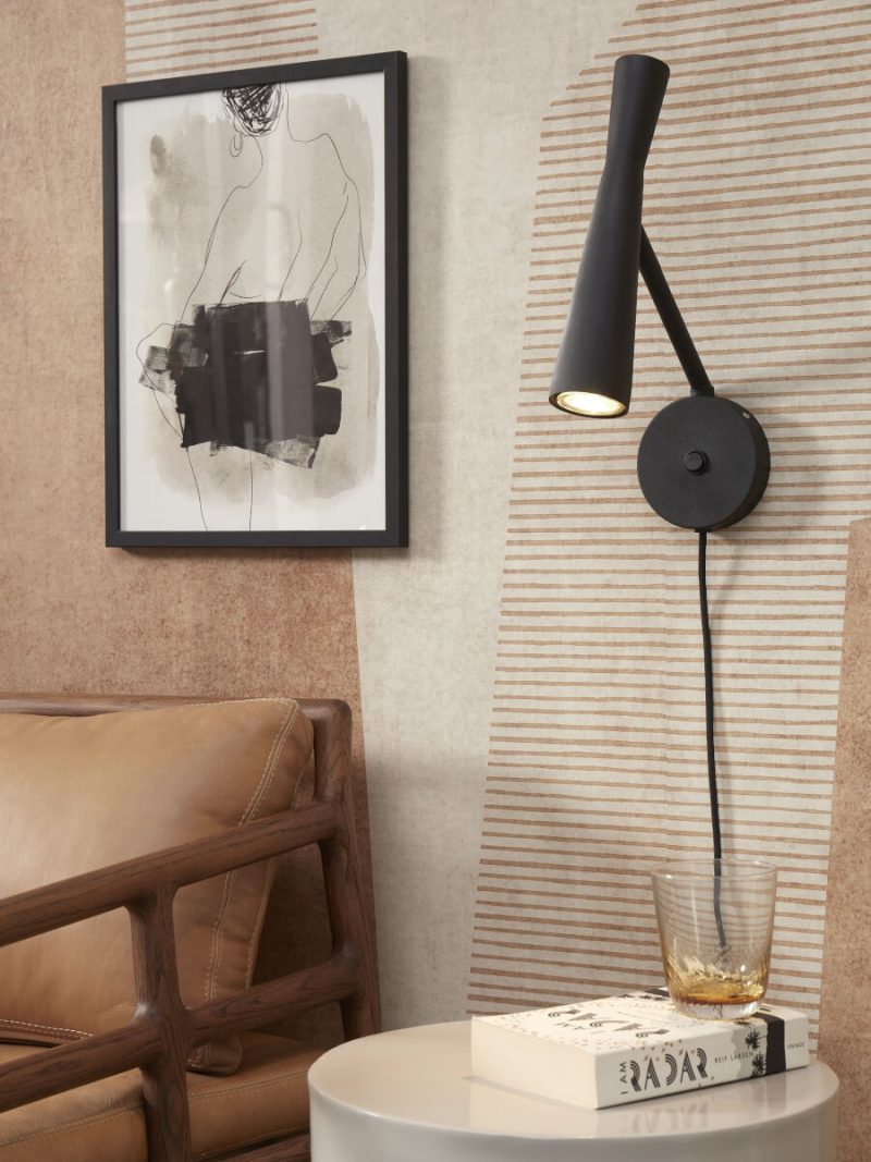 Zwarte metalen retro wandlamp It's About RoMi Bordeaux - Afbeelding 5