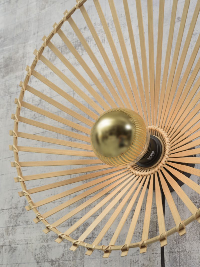 Zwarte-naturel bamboe bohemien wandlamp GOOD&MOJO Bromo - Afbeelding 6