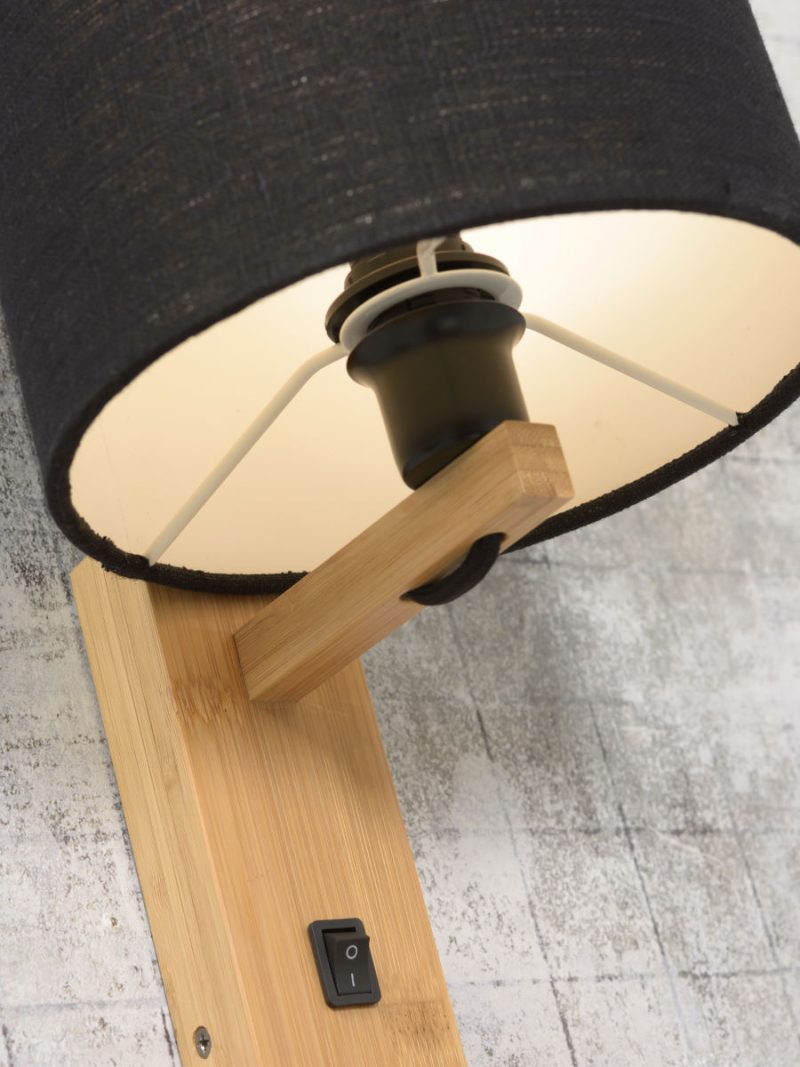 Zwarte plateau wandlamp naturel GOOD&MOJO Andes - Afbeelding 3