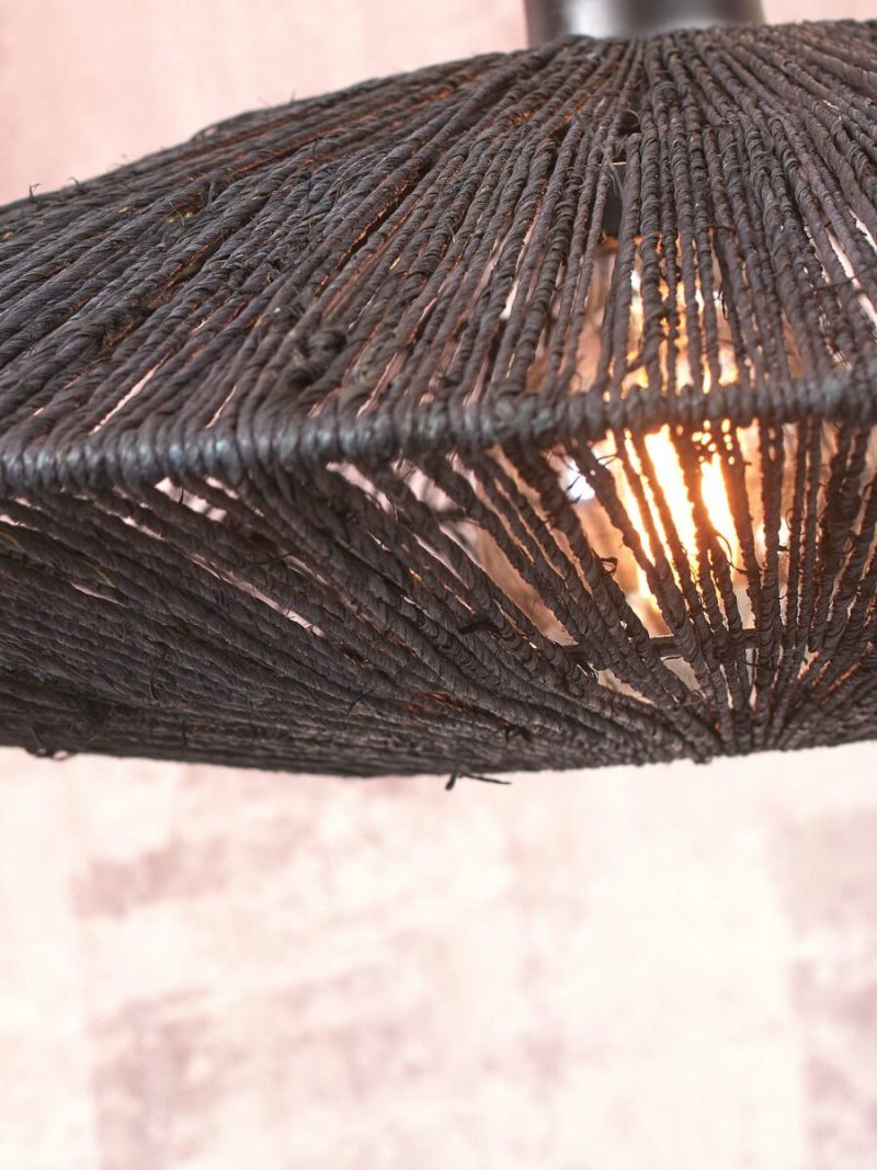 Zwarte rieten metalen plafonnière boheems GOOD&MOJO Iguazu - Afbeelding 3