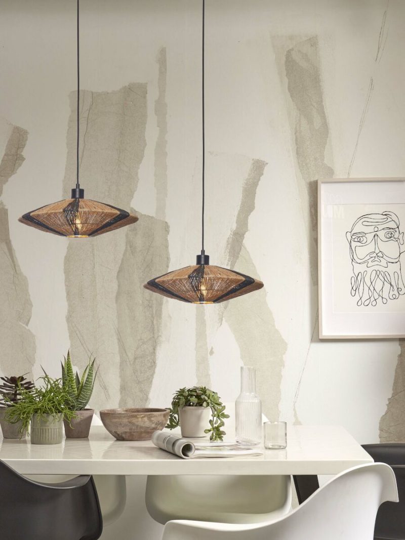 Zwarte rieten naturel zwart hanglamp GOOD&MOJO Iguazu - Afbeelding 5