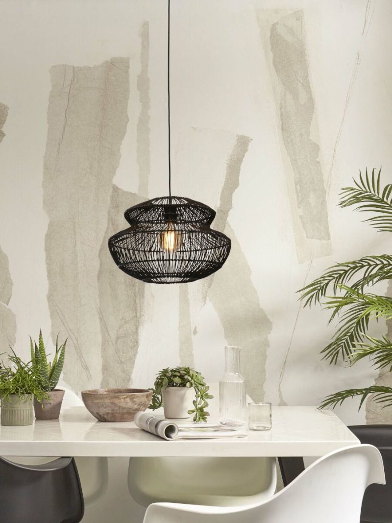 Zwarte rotan metalen hanglamp bohemien GOOD&MOJO Zanzibar - Afbeelding 2