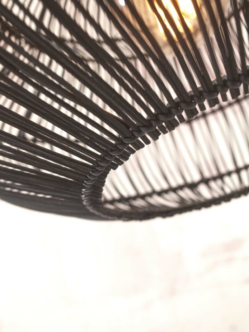 Zwarte rotan metalen hanglamp bohemien GOOD&MOJO Zanzibar - Afbeelding 3