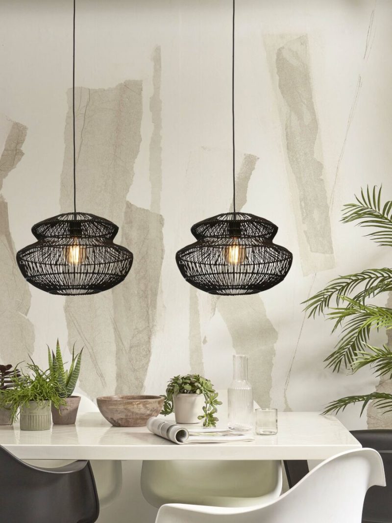 Zwarte rotan metalen hanglamp bohemien GOOD&MOJO Zanzibar - Afbeelding 5