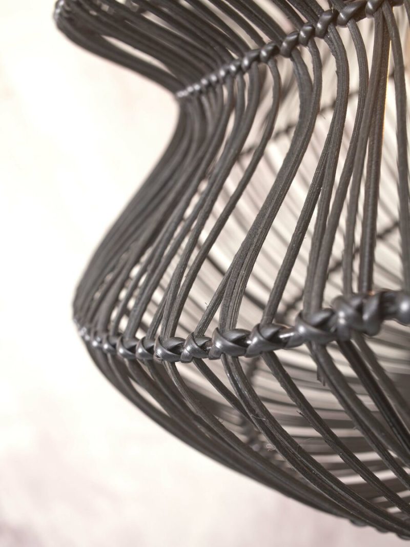 Zwarte rotan metalen hanglamp bohemien GOOD&MOJO Zanzibar - Afbeelding 7