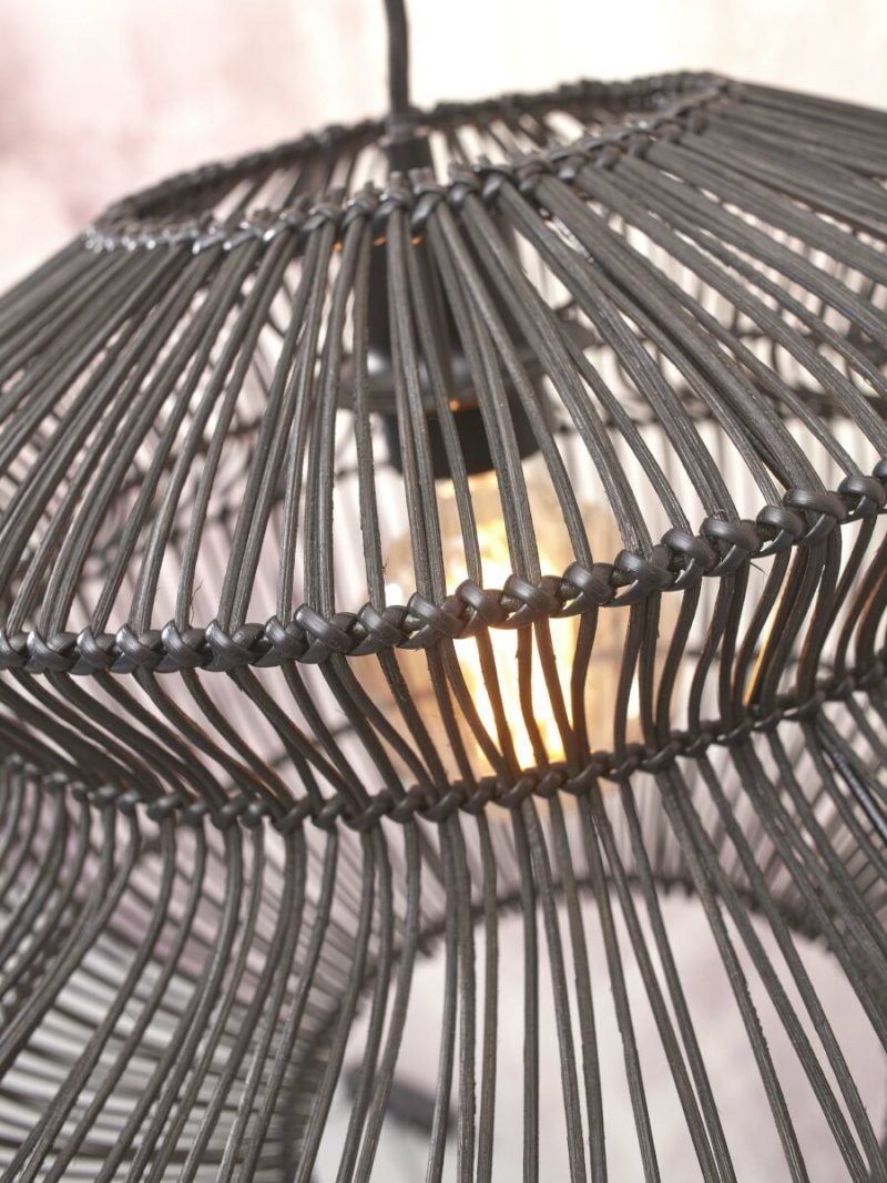 Zwarte rotan metalen hanglamp bohemien GOOD&MOJO Zanzibar - Afbeelding 8