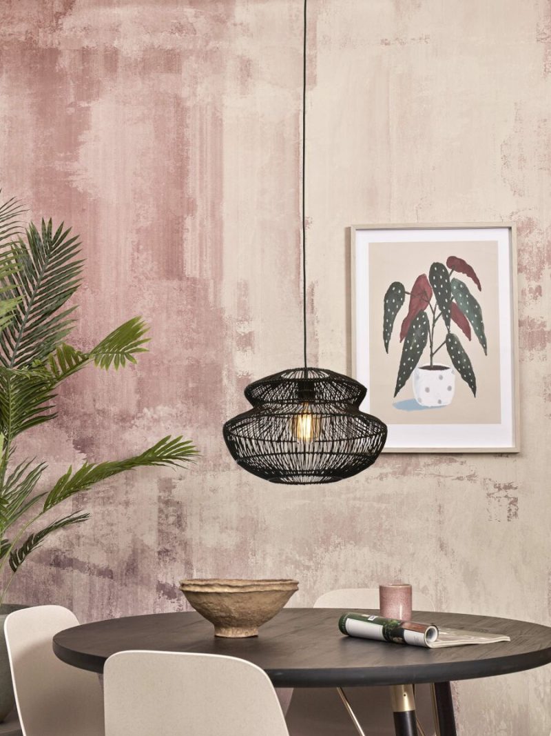 Zwarte rotan metalen hanglamp bohemien GOOD&MOJO Zanzibar - Afbeelding 10