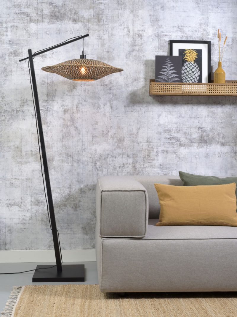 Zwarte vloerlamp ufo middelgroot GOOD&MOJO Bali - Afbeelding 2