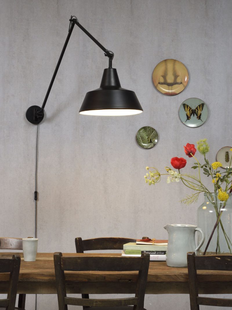 Zwarte wandlamp 3-scharnieren It's About RoMi Chicago - Afbeelding 2