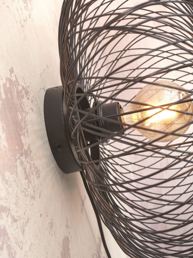 Zwarte wandlamp bamboe metaal bohemian GOOD&MOJO Cango - Afbeelding 4