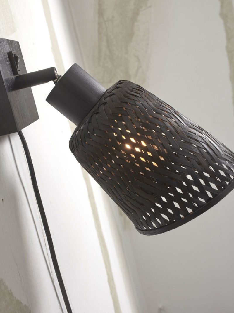Zwarte wandlamp bohemien bamboe GOOD&MOJO Java - Afbeelding 4