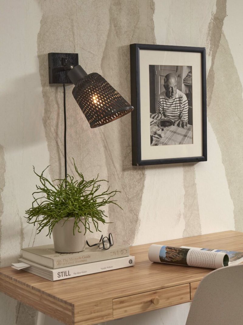 Zwarte wandlamp bohemien bamboe GOOD&MOJO Java - Afbeelding 5