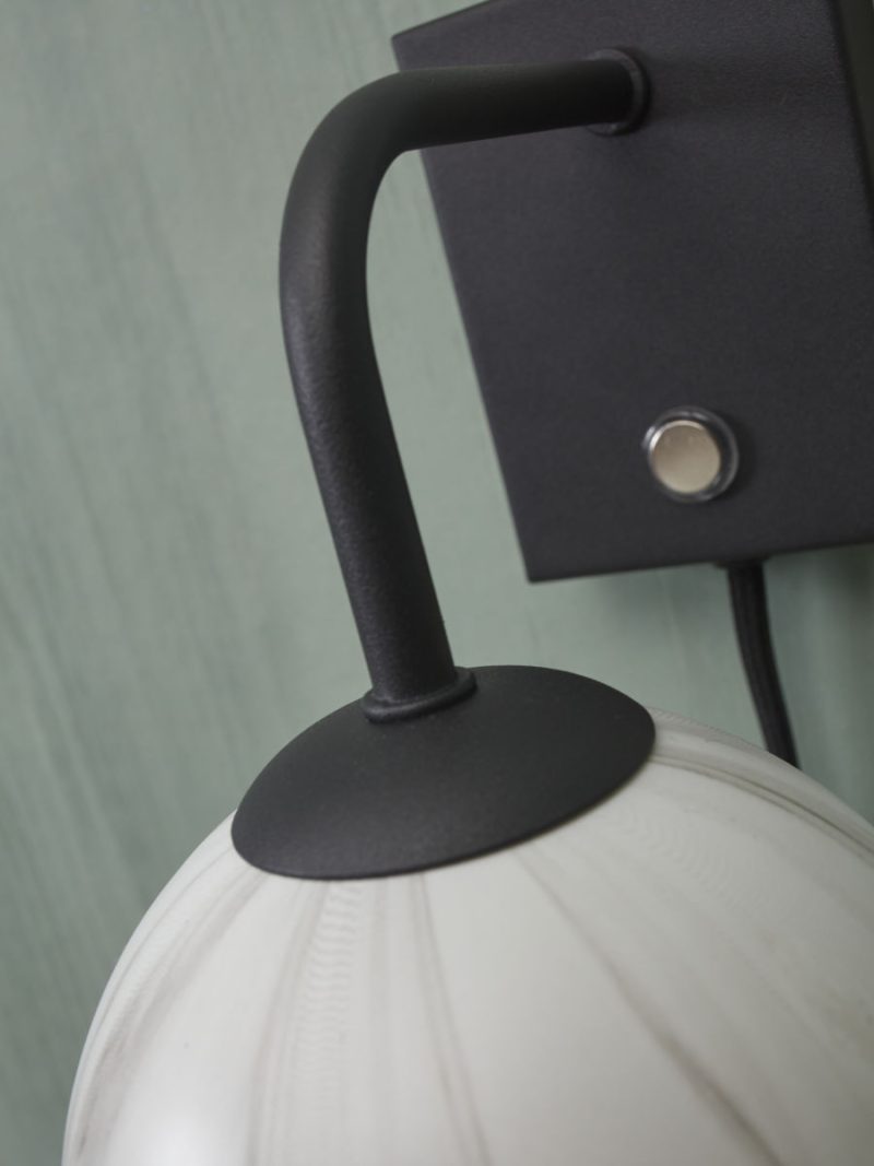 Zwarte wandlamp dessinbol gebogen It's About RoMi Carrara - Afbeelding 3