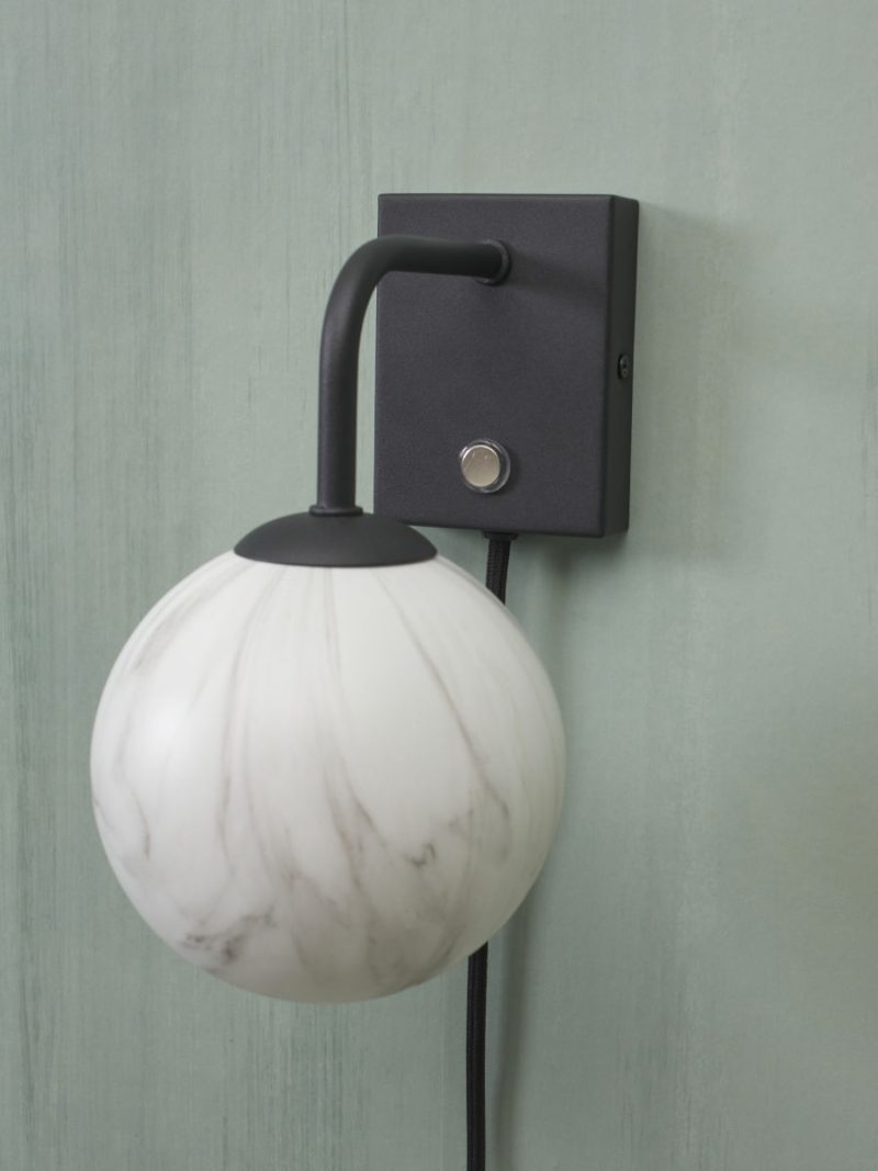 Zwarte wandlamp dessinbol gebogen It's About RoMi Carrara - Afbeelding 4