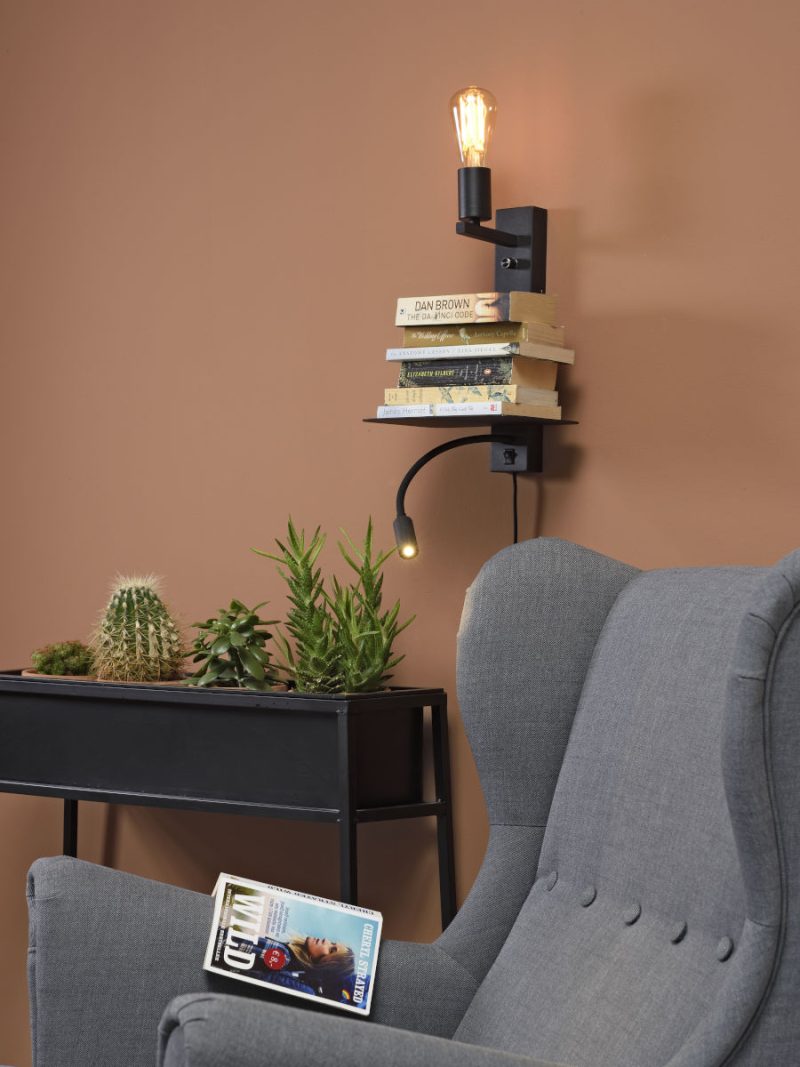Zwarte wandlamp leeslampje It's About RoMi Florence - Afbeelding 11